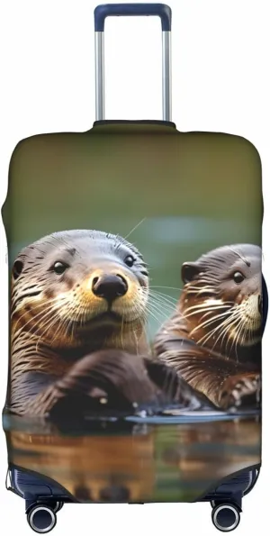 Otters Travel Luggage Cover Suitcase Protector Fits 18-22 Inch Luggage,Anti Scratch Dirt Covers