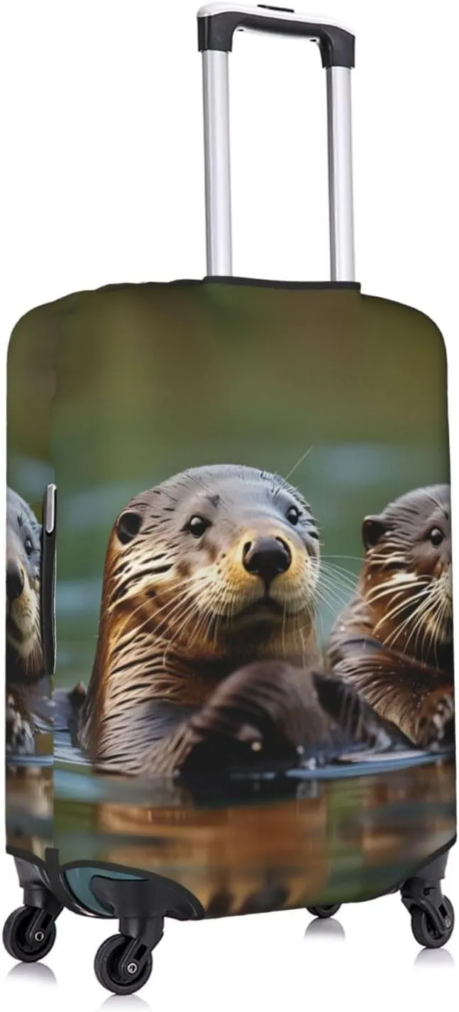 Otters Travel Luggage Cover Suitcase Protector Fits 18-22 Inch Luggage,Anti Scratch Dirt Covers