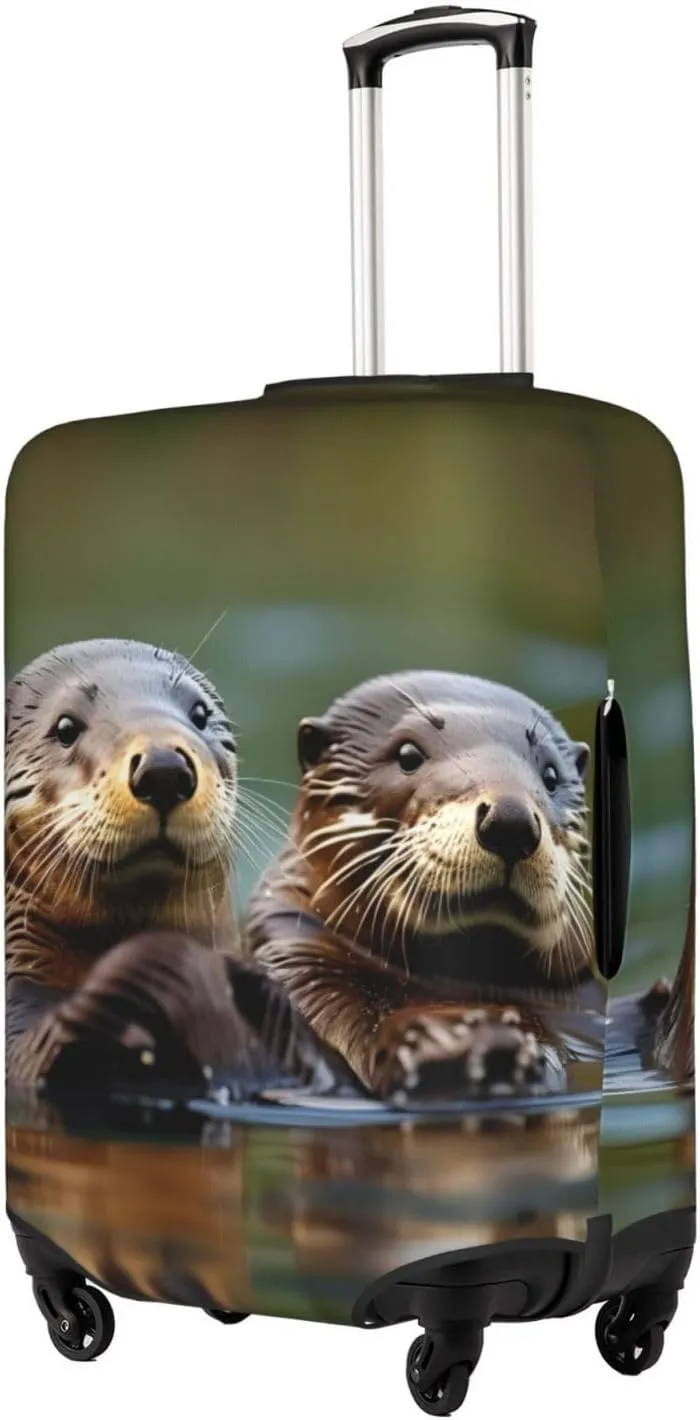 Otters Travel Luggage Cover Suitcase Protector Fits 18-22 Inch Luggage,Anti Scratch Dirt Covers