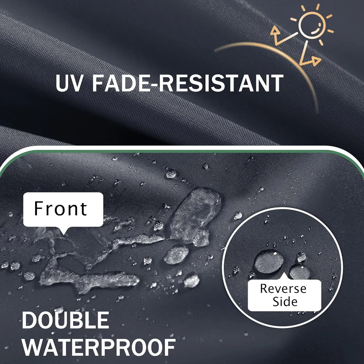 Outdoor Chair Cushions Set of 2: Waterproof & Fade Resistant Seat Cushion for Patio Furniture - 18.5 x 16 x 2 Inch Chair Pads with Ties and Hidden Zipper - Patio Chair Cushion Replacement, Dark Grey