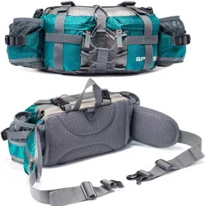 Outdoor Fanny Pack Hiking Camping Biking Waterproof Waist Pack 2 Water Bottle Holder Sports Bag for Women and Men Green