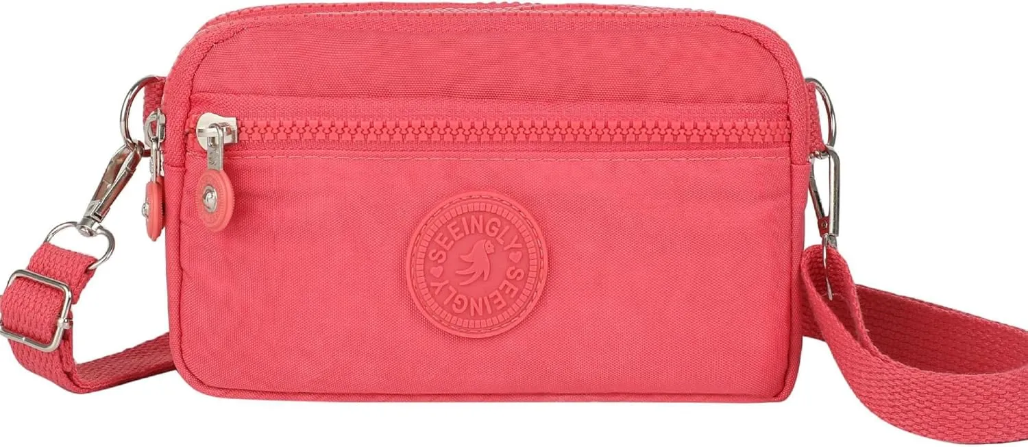 Over Shoulder Purse Crossbody for Women Triple Capacity Change Pouch with Long Strap