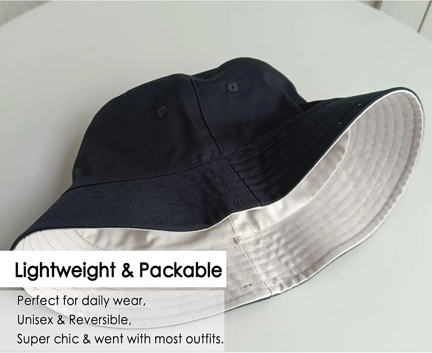 Oversize XXL Cotton Bucket Hat, Unisex Reversible Trendy Fisherman Hats, Double Side Wear Fishing Hat Summer Sun Hat