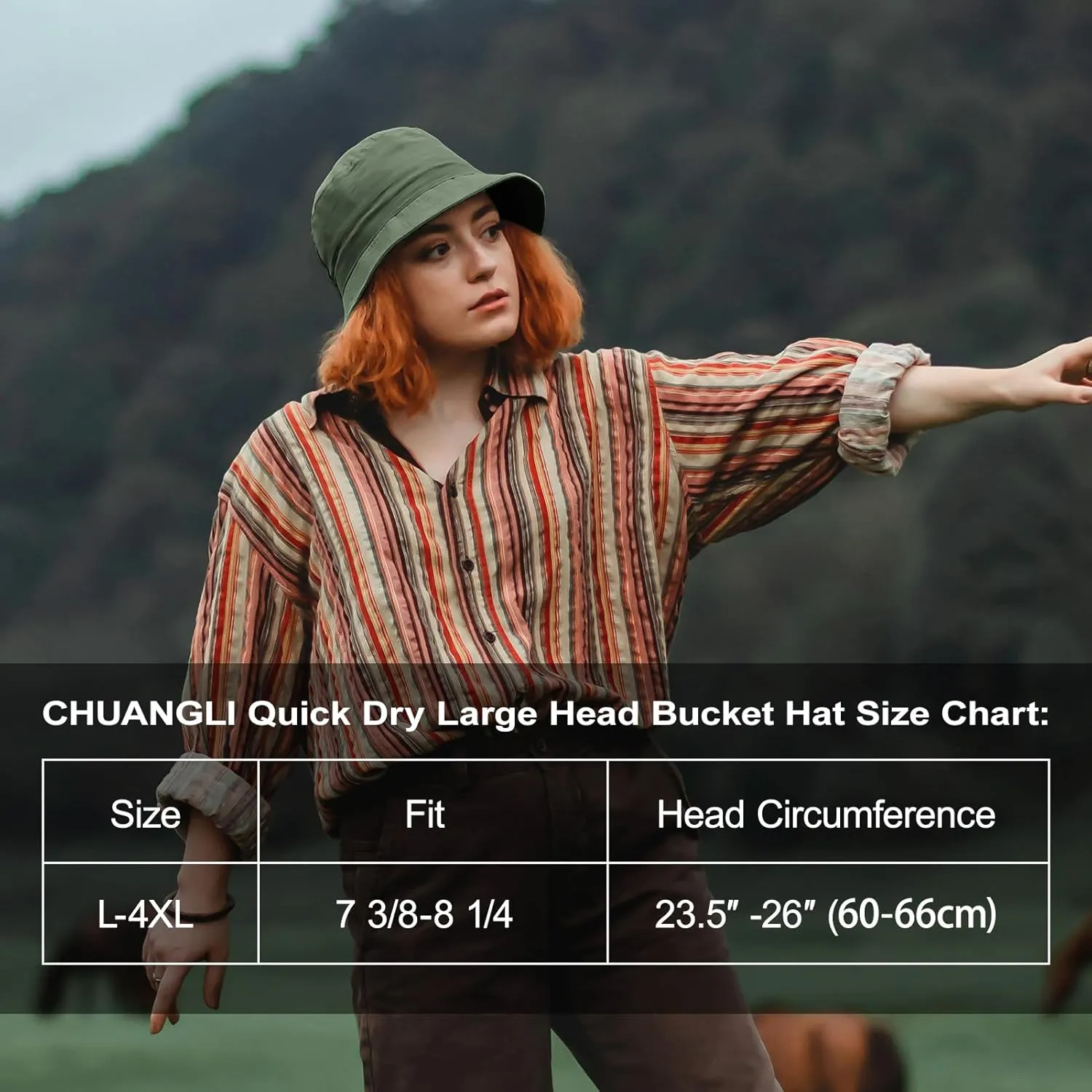 Oversize XXL Mens Quick Dry Bucket Hat, Lightweight Hat with Detachable Chin Strap Water Repellent Fisherman Hat