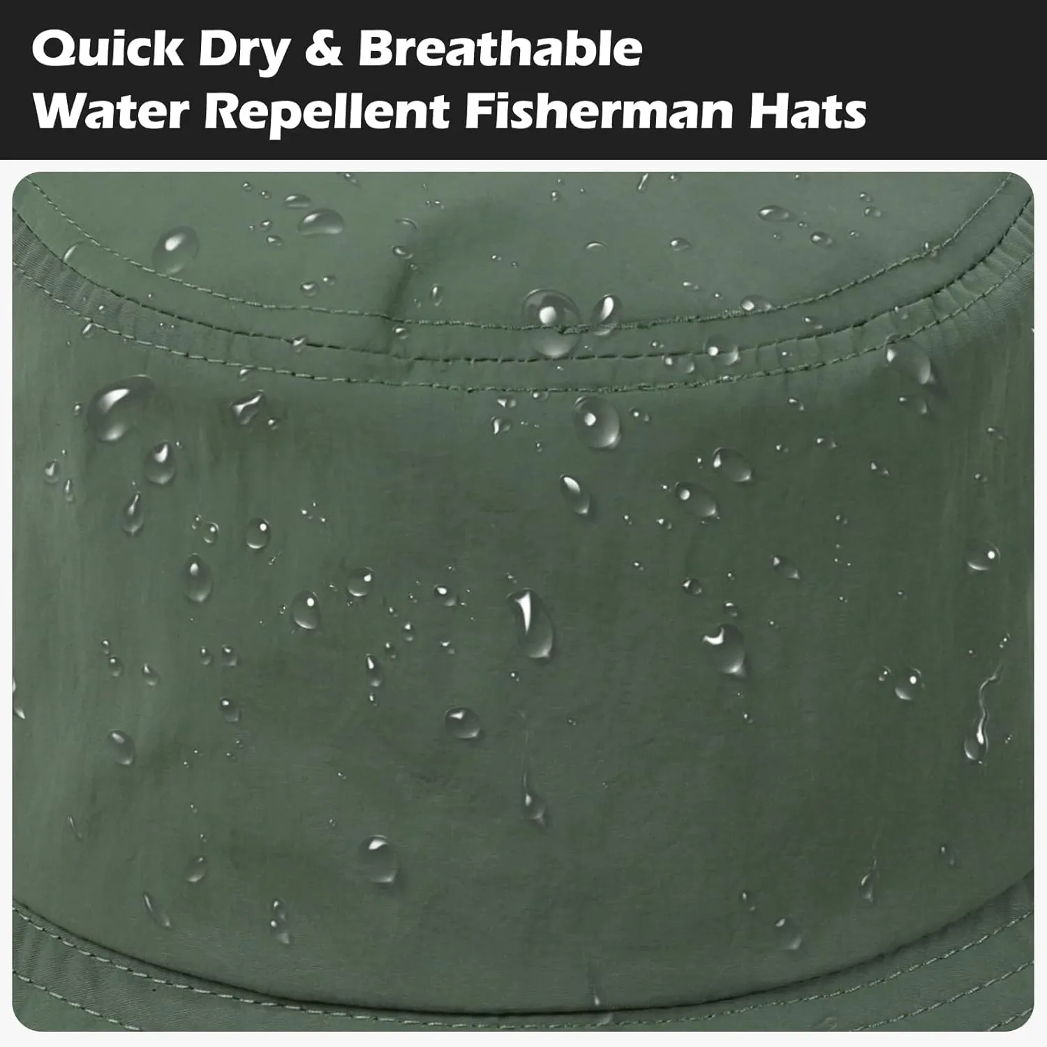 Oversize XXL Mens Quick Dry Bucket Hat, Lightweight Hat with Detachable Chin Strap Water Repellent Fisherman Hat