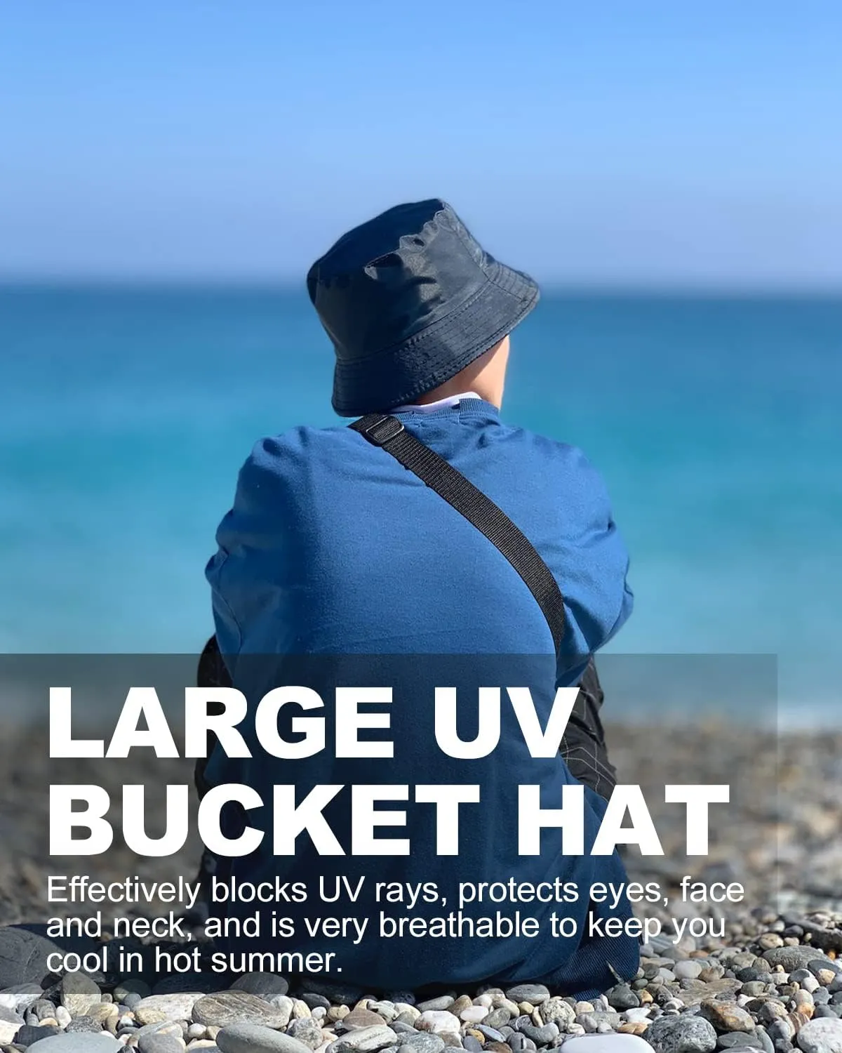 Oversize XXL Quick Dry Bucket Sun Hat,Water Repellent Fisherman Hats,Lightweight Summer Travel Hat with Detachable Chin Strap