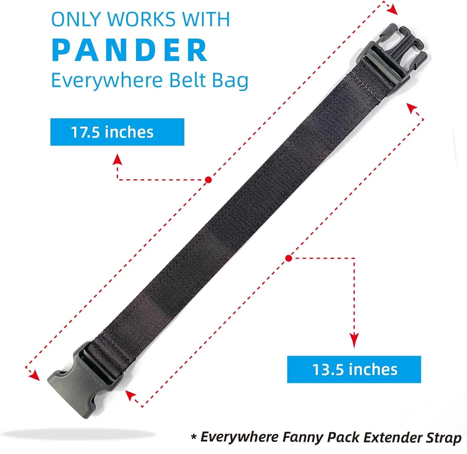 Pander Fanny Pack Everywhere Belt Bag Extender Strap, Only Fit for Pander Everywhere Belt Bag. (Dim Grey)