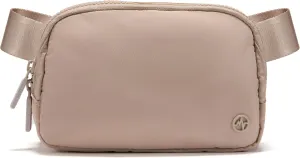 Pander Two Way Zipper Fanny Pack Nylon Everywhere Belt Bag for Women, Water Repellent Waist Packs, Crossbody Bags with Adjustable Strap (Raw Linen).