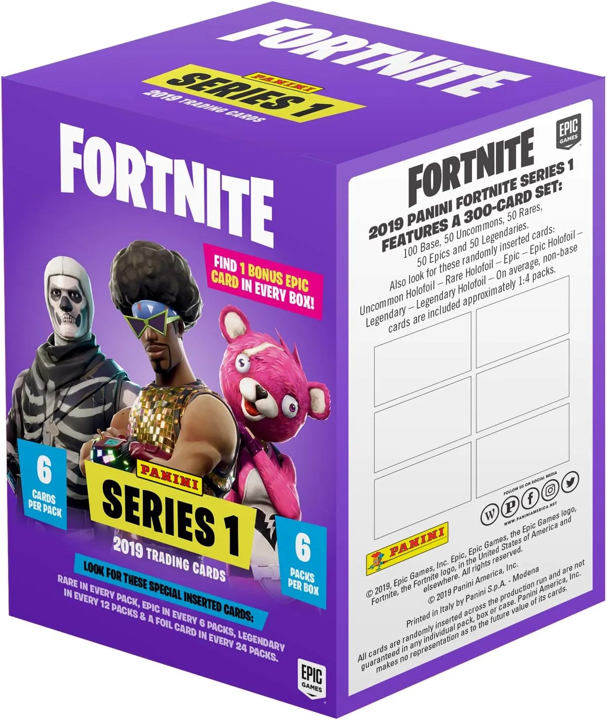 Panini Fortnite Series 1 Trading Cards - Blaster Box, 37 Trading Cards, Includes One Epic Cards with Impressive Optical Effects