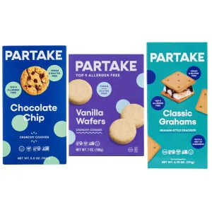 Partake Foods Gluten Free Chocolate Chip Mini Cookie Snack Packs (Variety - Box Packs)
