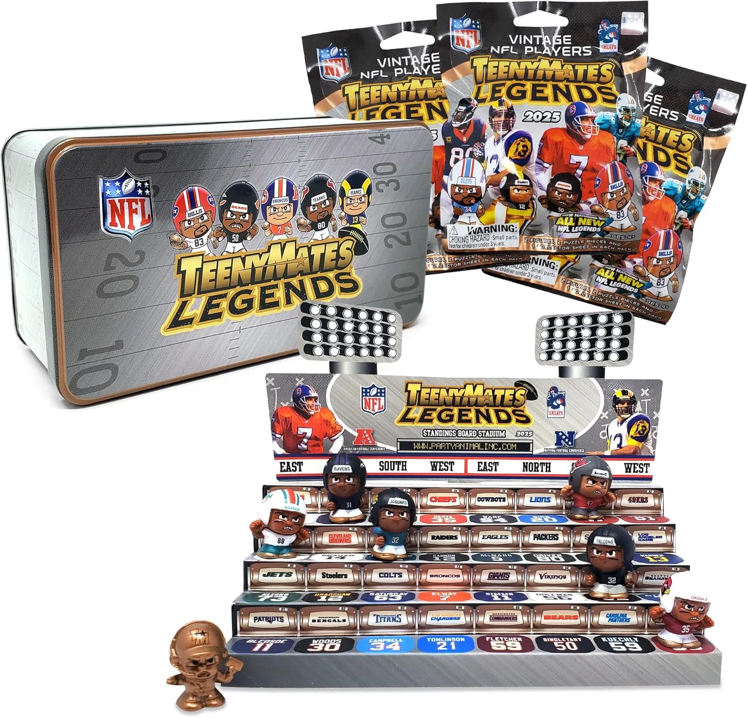 Party Animal NFL TeenyMates Legends Series 3 Collector Tin Gift Set