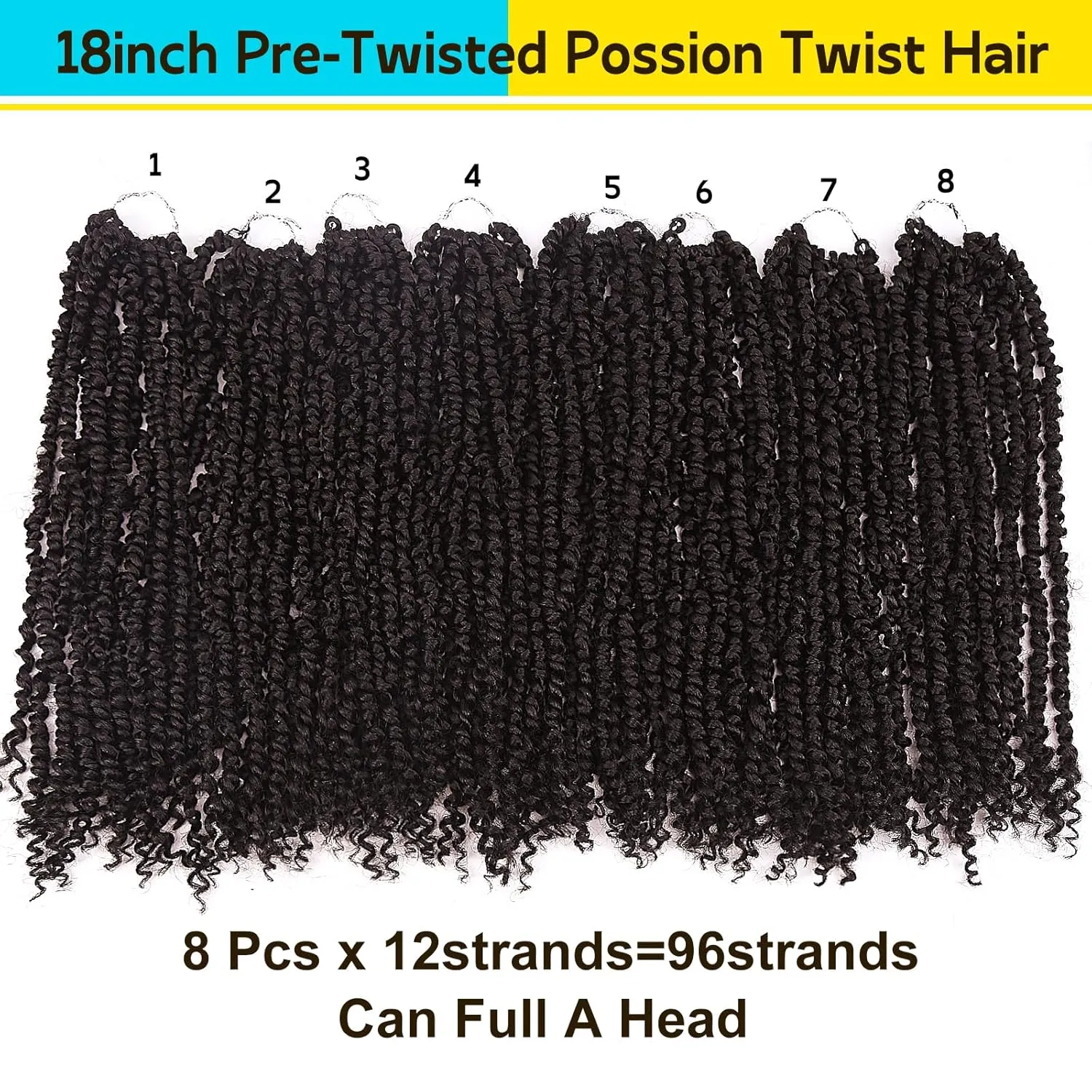 Passion Twist Hair - 18 Inch Passion Twist Crochet Hair For Women 8 Packs Crochet Pretwisted Curly Hair Passion Twists Synthetic Braiding Hair Extensions (18inch (pack of 8), 4#)