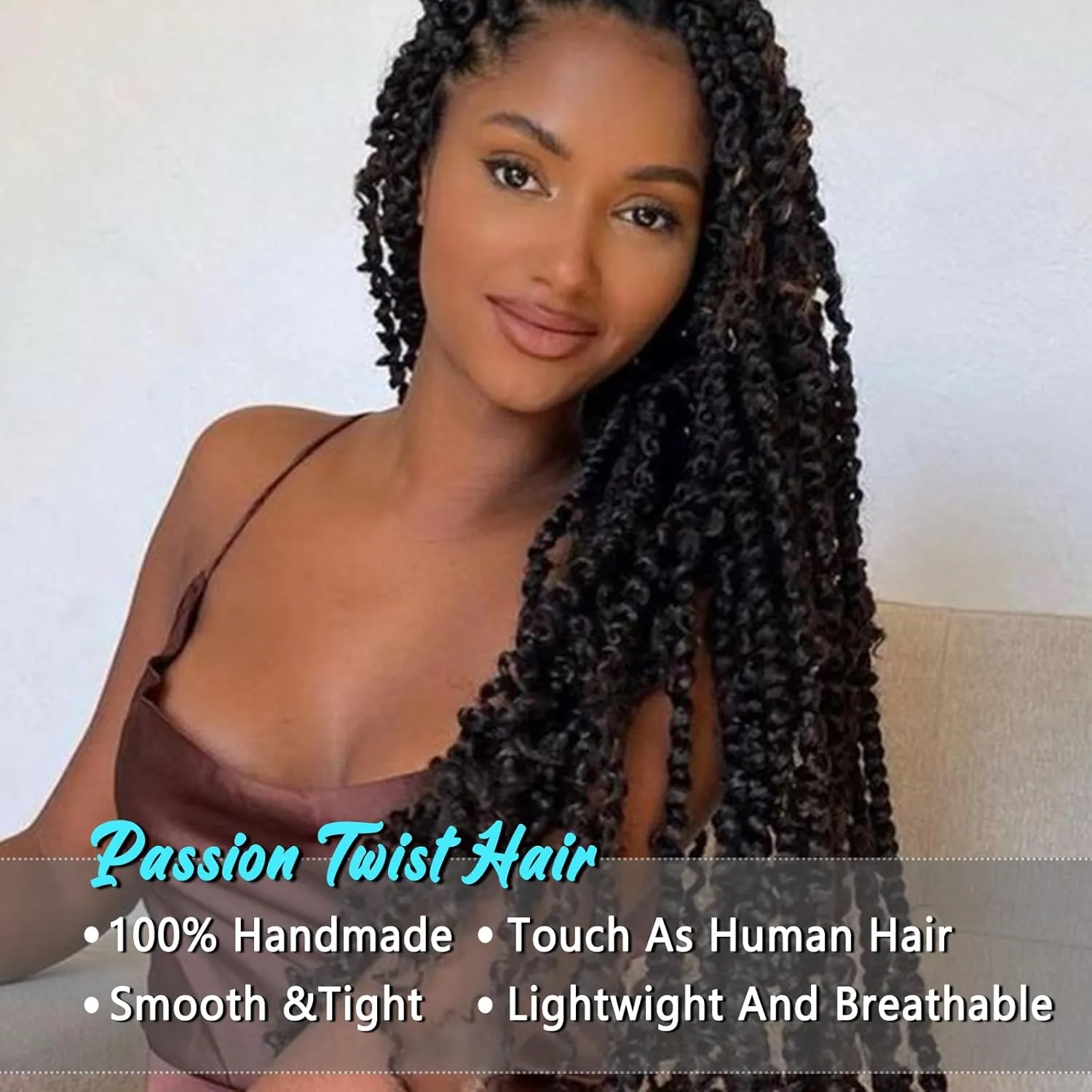 Passion Twist Hair - 18 Inch Passion Twist Crochet Hair For Women 8 Packs Crochet Pretwisted Curly Hair Passion Twists Synthetic Braiding Hair Extensions (18inch (pack of 8), 4#)