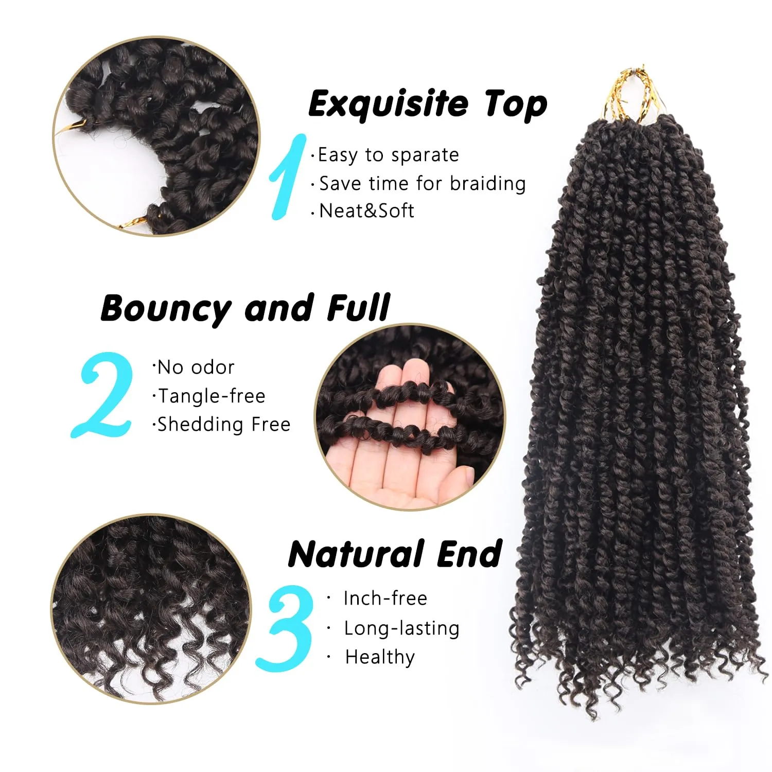 Passion Twist Hair - 18 Inch Passion Twist Crochet Hair For Women 8 Packs Crochet Pretwisted Curly Hair Passion Twists Synthetic Braiding Hair Extensions (18inch (pack of 8), 4#)