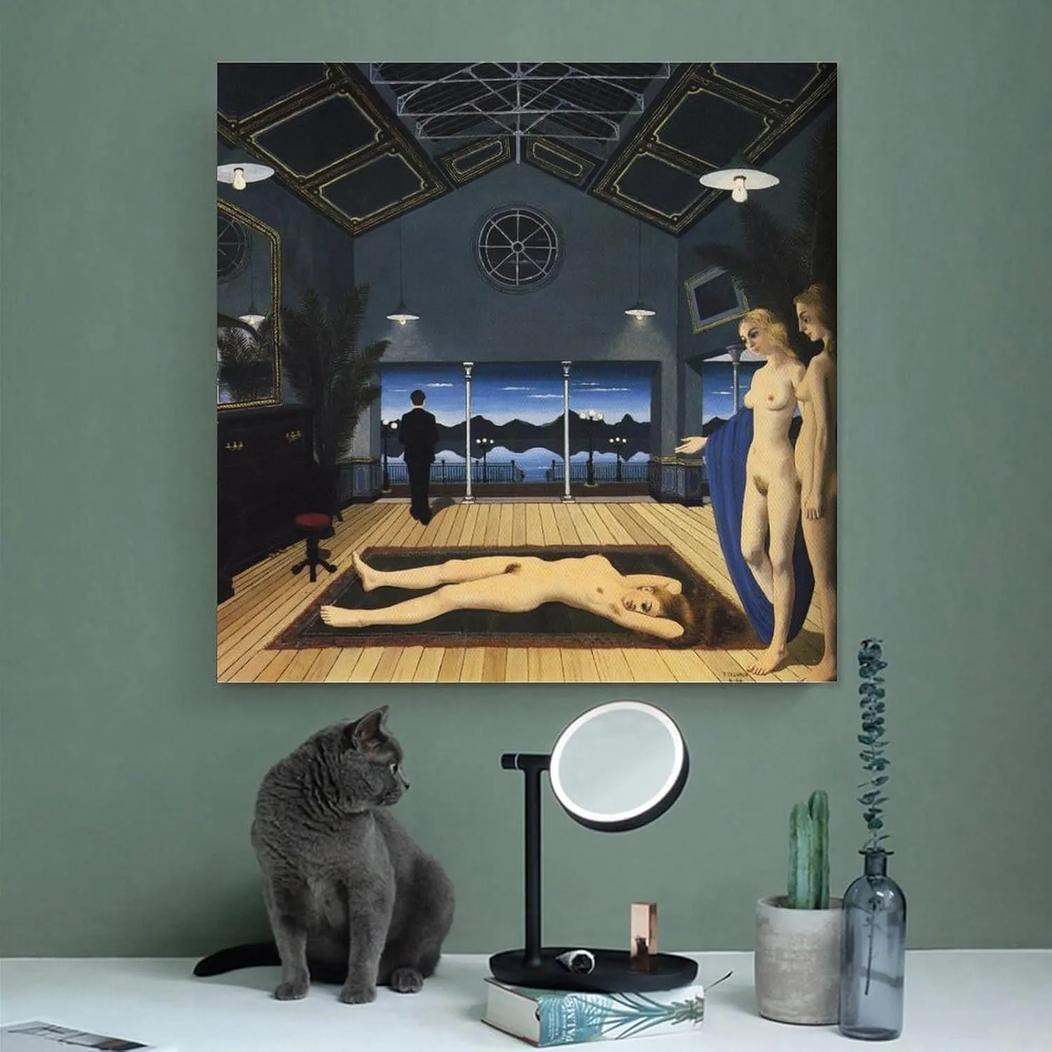 Paul Delvaux Posters Print (12) Print Photo Art Painting Canvas Poster Home Decorative Bedroom Modern Decor Posters Gifts 16x16inch(40x40cm)