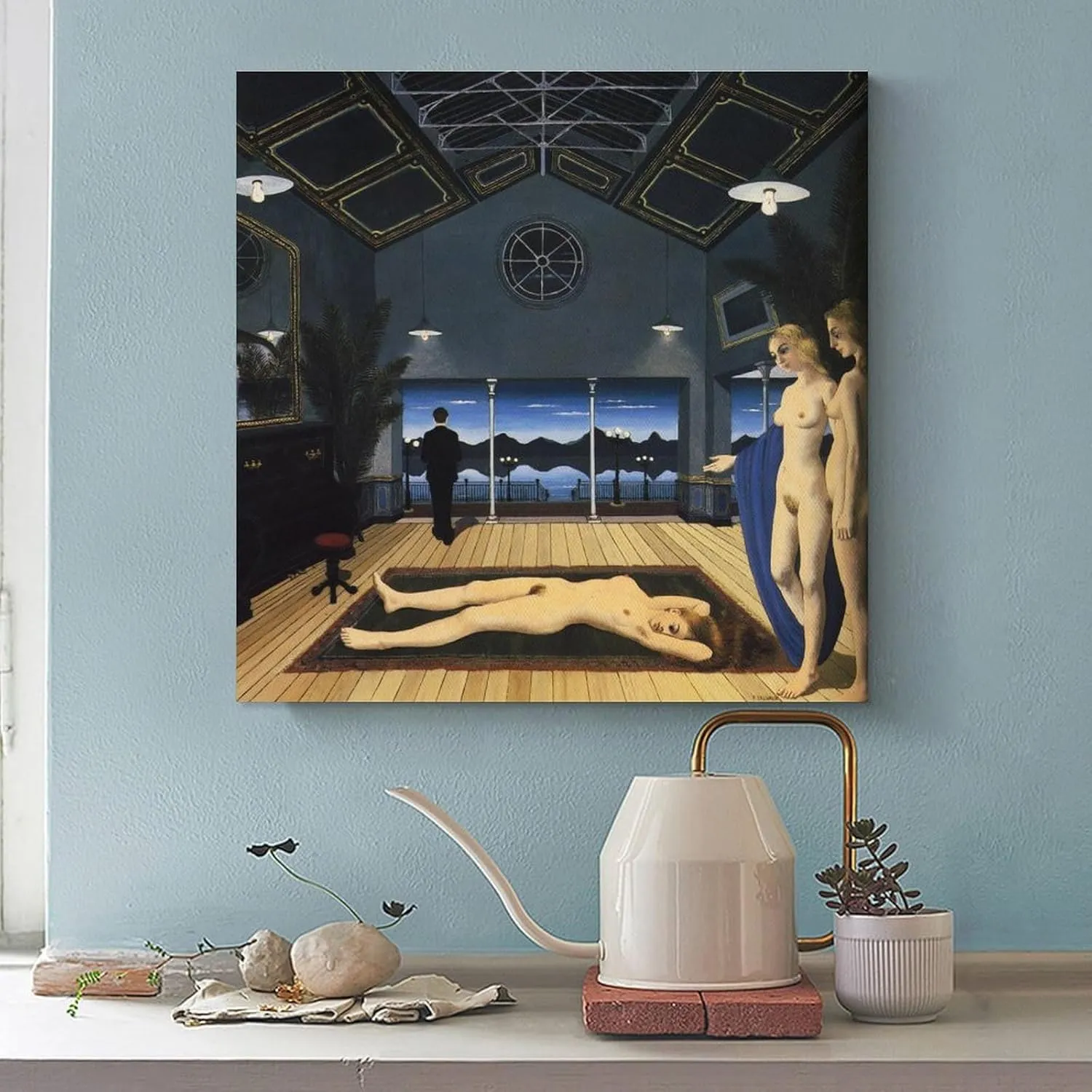 Paul Delvaux Posters Print (12) Print Photo Art Painting Canvas Poster Home Decorative Bedroom Modern Decor Posters Gifts 16x16inch(40x40cm)