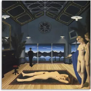 Paul Delvaux Posters Print (12) Print Photo Art Painting Canvas Poster Home Decorative Bedroom Modern Decor Posters Gifts 16x16inch(40x40cm)