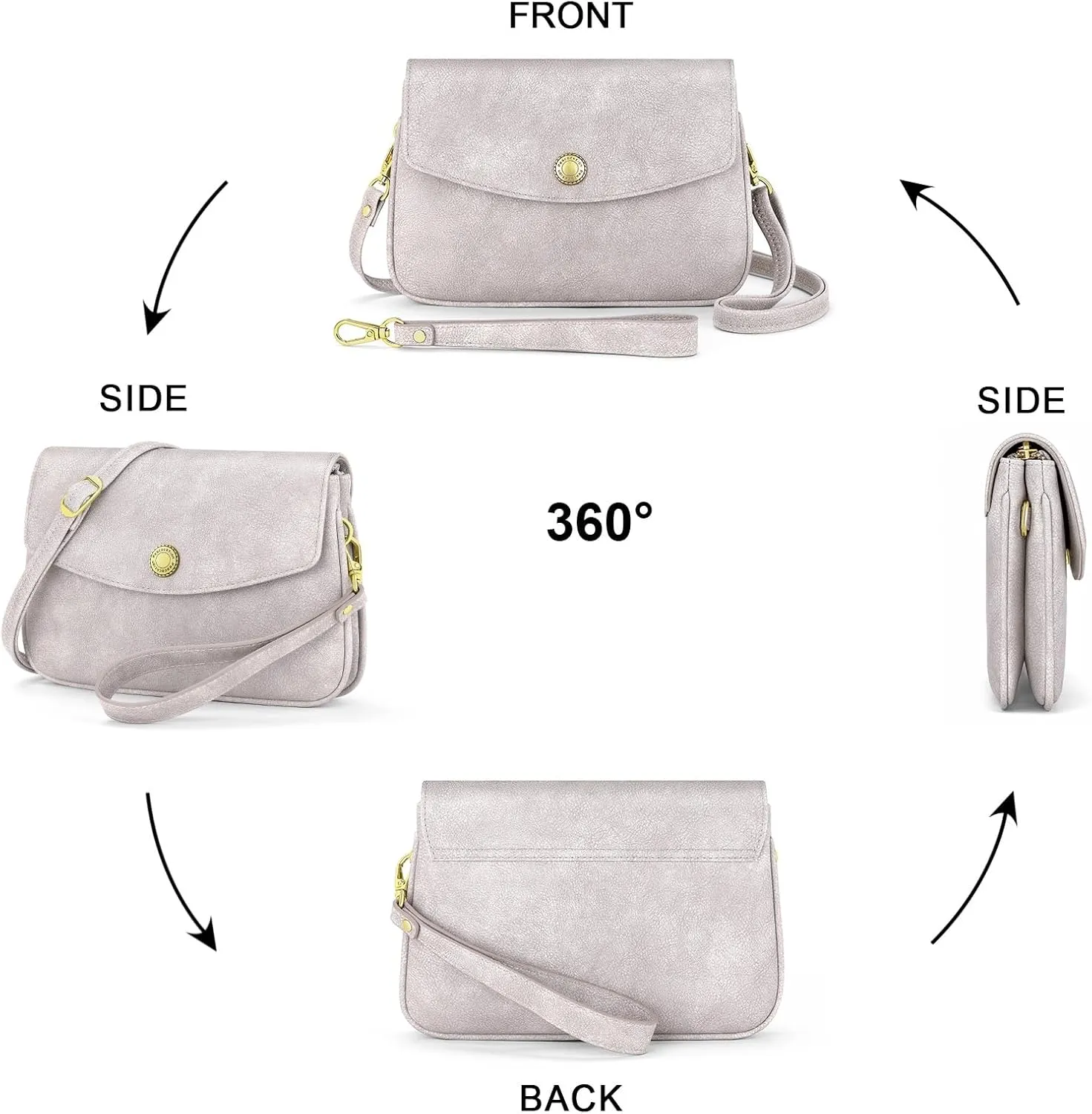 Peacocktion Crossbody Bag for Women Trendy Small PU Leather Cross Body Purse Shoulder Wristlet for Travel