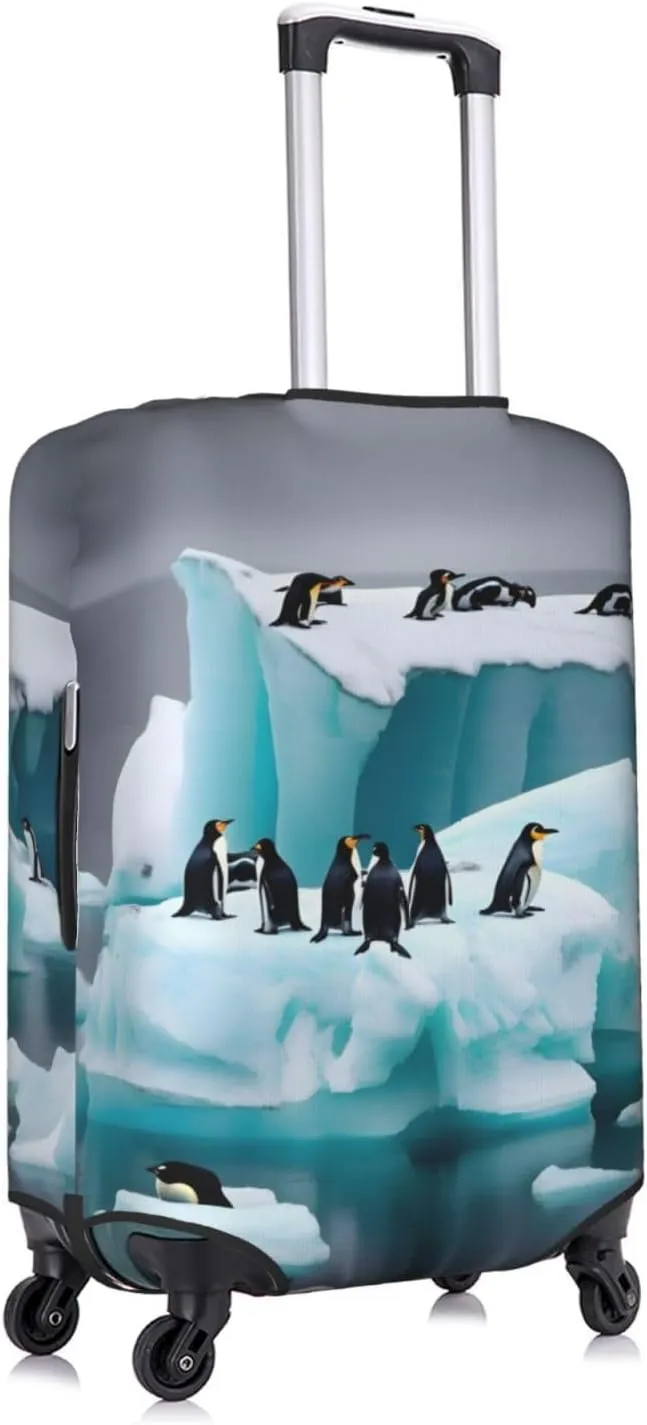 Penguins On The Iceberg Travel Luggage Cover Suitcase Protector Fits 18-22 Inch Luggage,Anti Scratch Dirt Covers