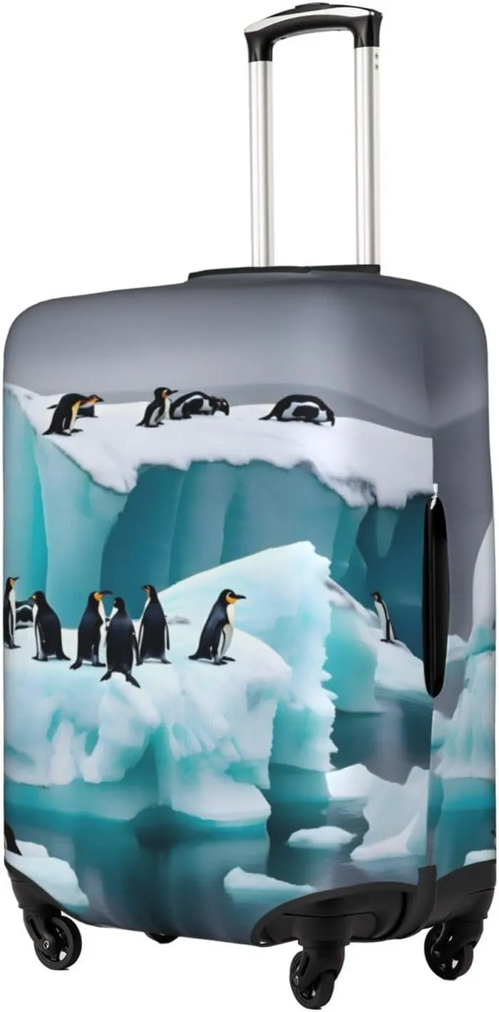 Penguins On The Iceberg Travel Luggage Cover Suitcase Protector Fits 18-22 Inch Luggage,Anti Scratch Dirt Covers