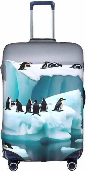 Penguins On The Iceberg Travel Luggage Cover Suitcase Protector Fits 18-22 Inch Luggage,Anti Scratch Dirt Covers