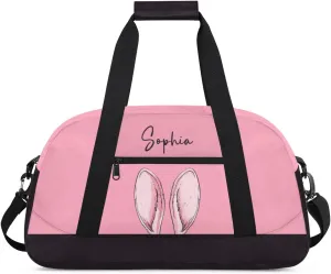 Personalized Duffel Bag for Girls Gym Bag with Name Small Dance Bag for Girls Overnight Tote Bag for Kids Pink Travel Tote Bag
