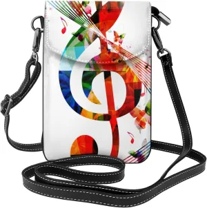 Peynir Musical Notes Rhythm Cell Phone Purse Small Crossbody Bags Lightweight Shoulder Bag For Women