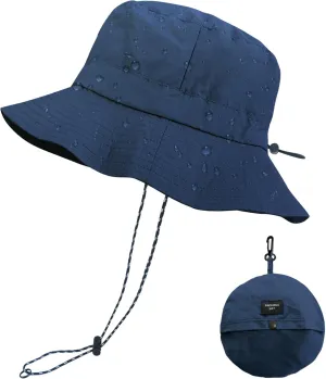 PFFY Quick Dry Waterproof Packable Bucket Hat for Women Men Outdoor Sun Hats with Detachable Chin Strap