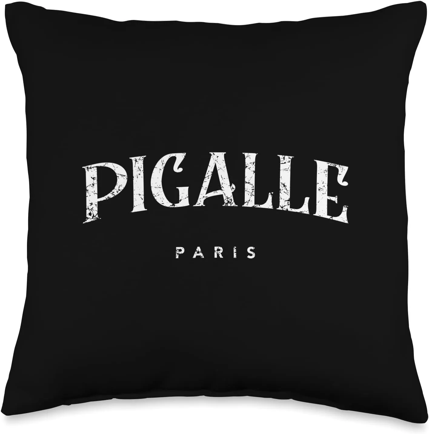 Pigalle Paris Classic Lettering Distressed Print Throw Pillow