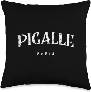 Pigalle Paris Classic Lettering Distressed Print Throw Pillow