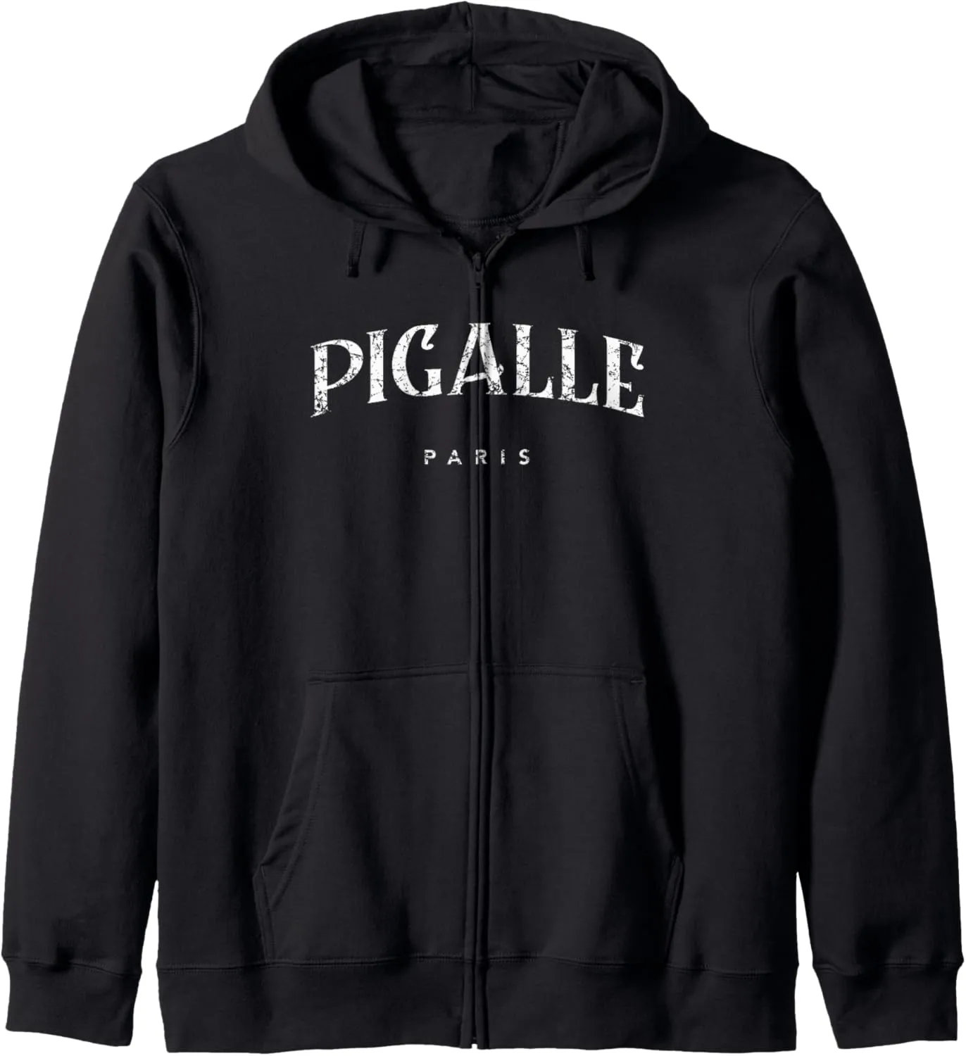 Pigalle Paris Classic Lettering Distressed Print Zip Hoodie