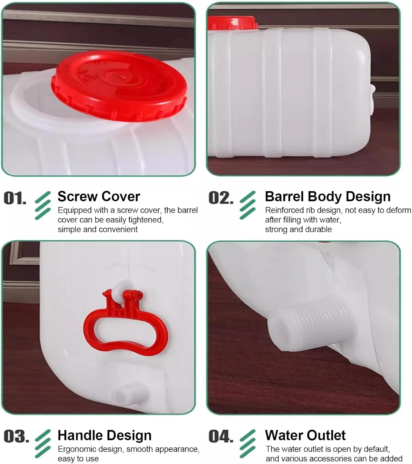Plastic Water Container with Tap, Water Storage Carrier Portable Outdoor Water Tank Heavy Duty Water Bucket for Camping, Fishing, Hiking, Self-Driving Tour(Size:110L)
