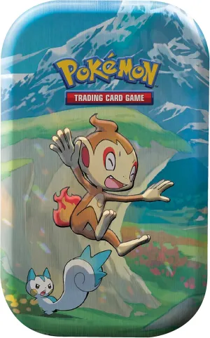 Pokémon TCG: Sinnoh Stars Mini Tin - Chimchar, Pachirisu (2 Booster Packs & 1 Pokémon Art Card),Multicolor