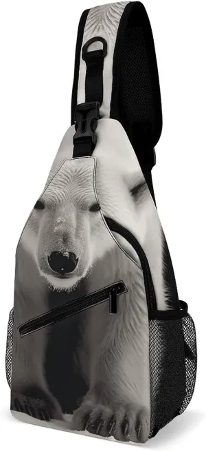 Polar Bear Crossbody Sling Bag for Women Men Sling Backpack Travel Chest Bag Pack Man Purse Shoulder Bags Daypack for Travel Hiking Cycling