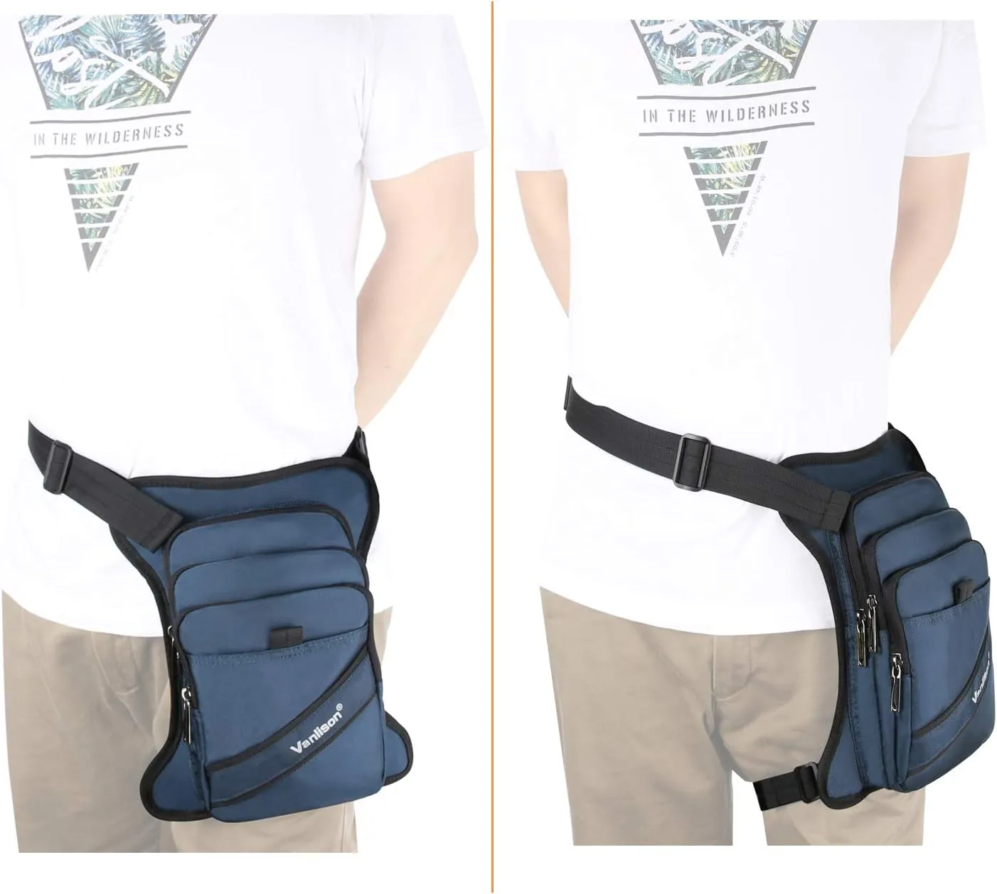 Polyester Leg Bag Thigh Pack Purse Tactical Fanny Leg Pouch Bag Motrocycle Bag Waterproof Blue