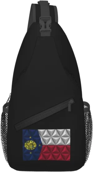 Polygon Effect for Flag of Wake Island Crossbody Bags For Women Men Chest Backpack Gym Shoulder Bag Travel Outdoor Sports Casual Crossbody Bags