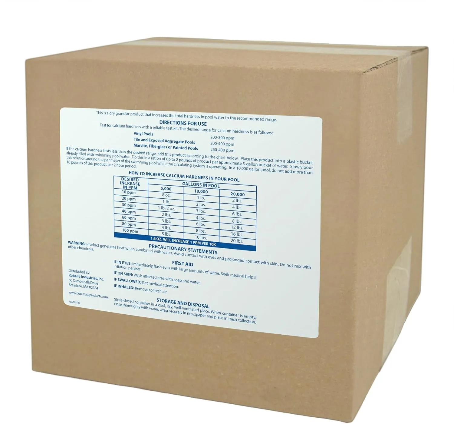 Pool Mate 25-Pounds Premium Calcium Hardness Increaser for Pools, 100% Calcium Chloride