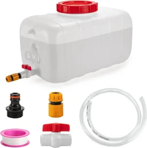 Portable 6.6 Gallon Water Tank with Faucet - Lightweight Camping Water Storage Container for RV, Hiking, Road Trips & Emergency Use - BPA-Free, Compact Design, 17.7 x 11.8 x 11.8in