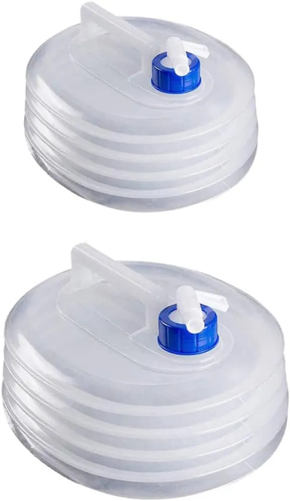Portable Car Water Buckets 2 Pack Outdoor Camping Hiking Water Buckets Faucet Durable and Leakproof