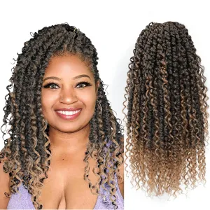 Pre-twisted Passion Twist Crochet Hair 14 Inch short Boho Passion Twists Pre-Looped Crochet Hair for Black Women Synthetic Braiding Hair Extension(8 Packs,T27#)