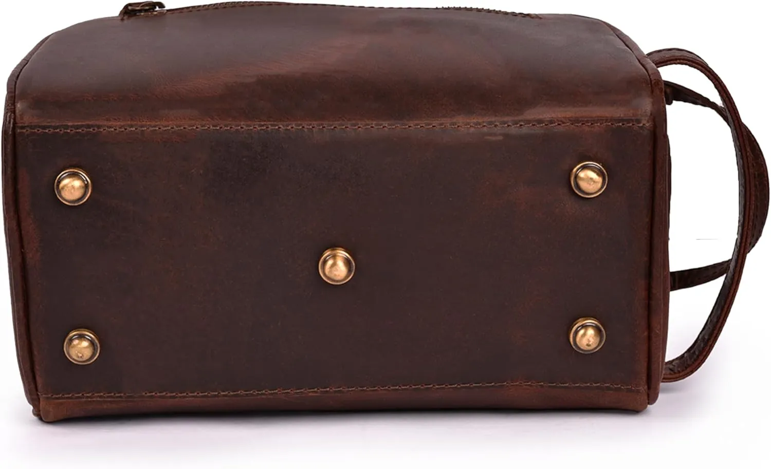 Premium Leather King Size Toiletry Travel Pouch – Handcrafted Dopp Kit with Waterproof Lining, Spacious Design for Travel Essentials, Elegant Cherry Finish