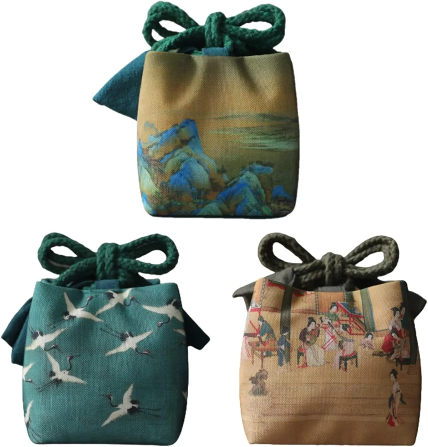 Printed Teaware Storage Bag Outdoor Travel-Tea-Bag Thickened Cotton Teacup-Teapot Bag Portable Empty Tea Container