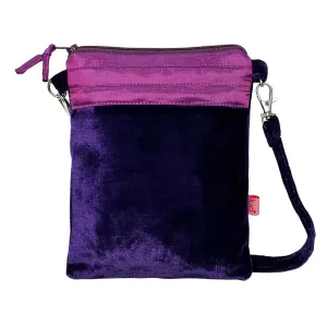 PURPLE VELVET CROSS BODY BAG - by Lua