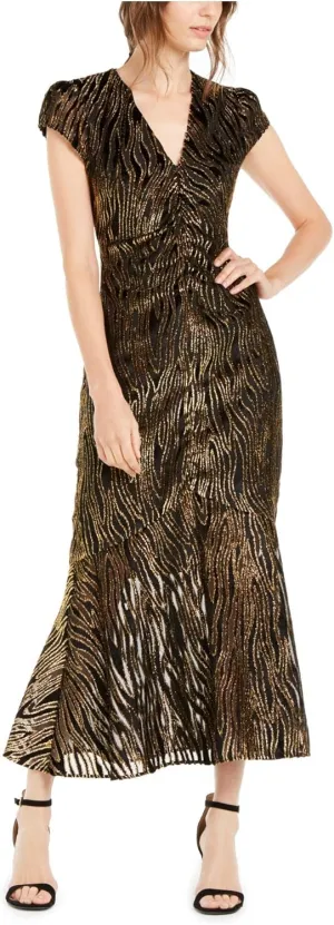 Rachel Zoe Women's Goldie Lurex Velvet Burnout Midi Dress