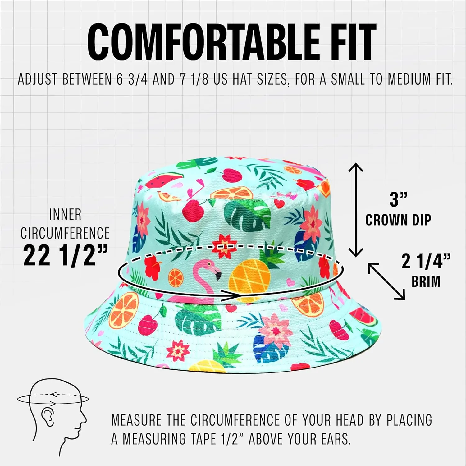 Rave Bucket Hat for Women & Men - Cute Bucket Hats - Festival Hat Adjustable 50  SPF Protection Rave Accessories