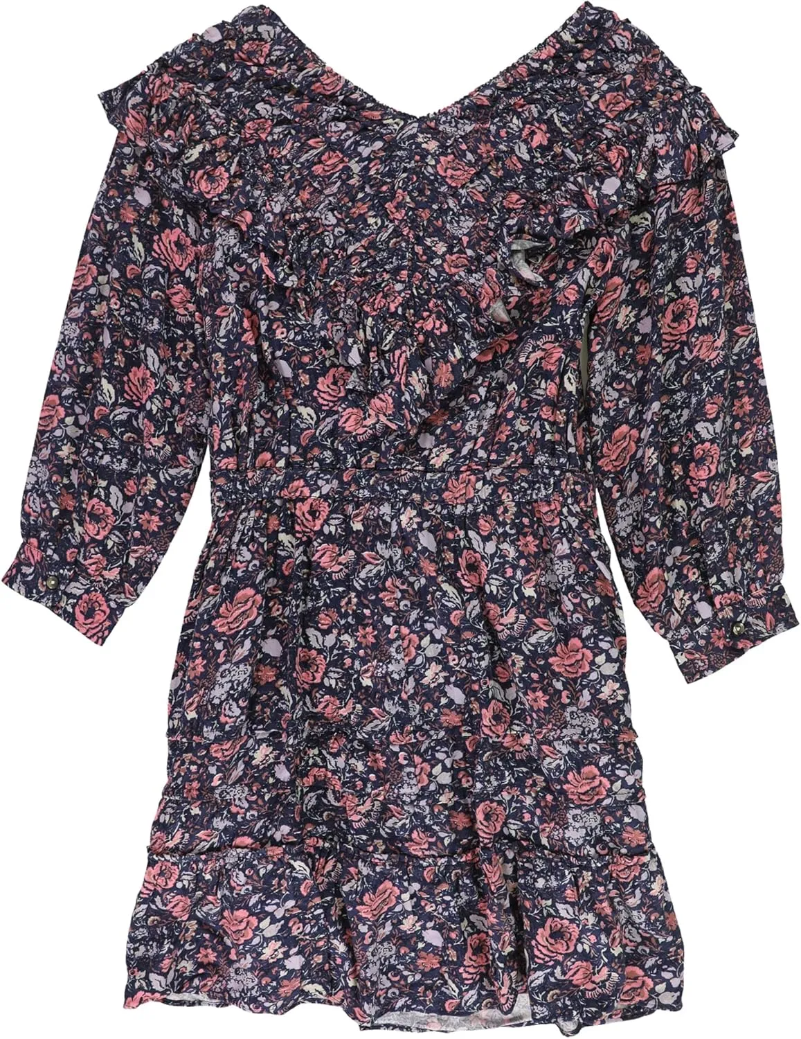 Rebecca Taylor Womens Floral Print Ruffled Dress