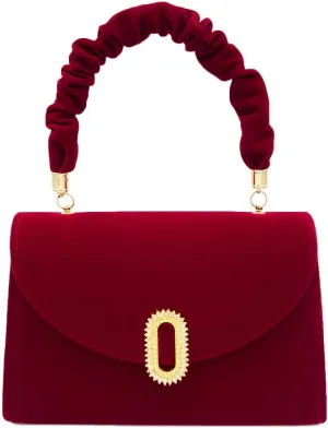 Red Purse Clutch Stylish Velvet Evening Bag