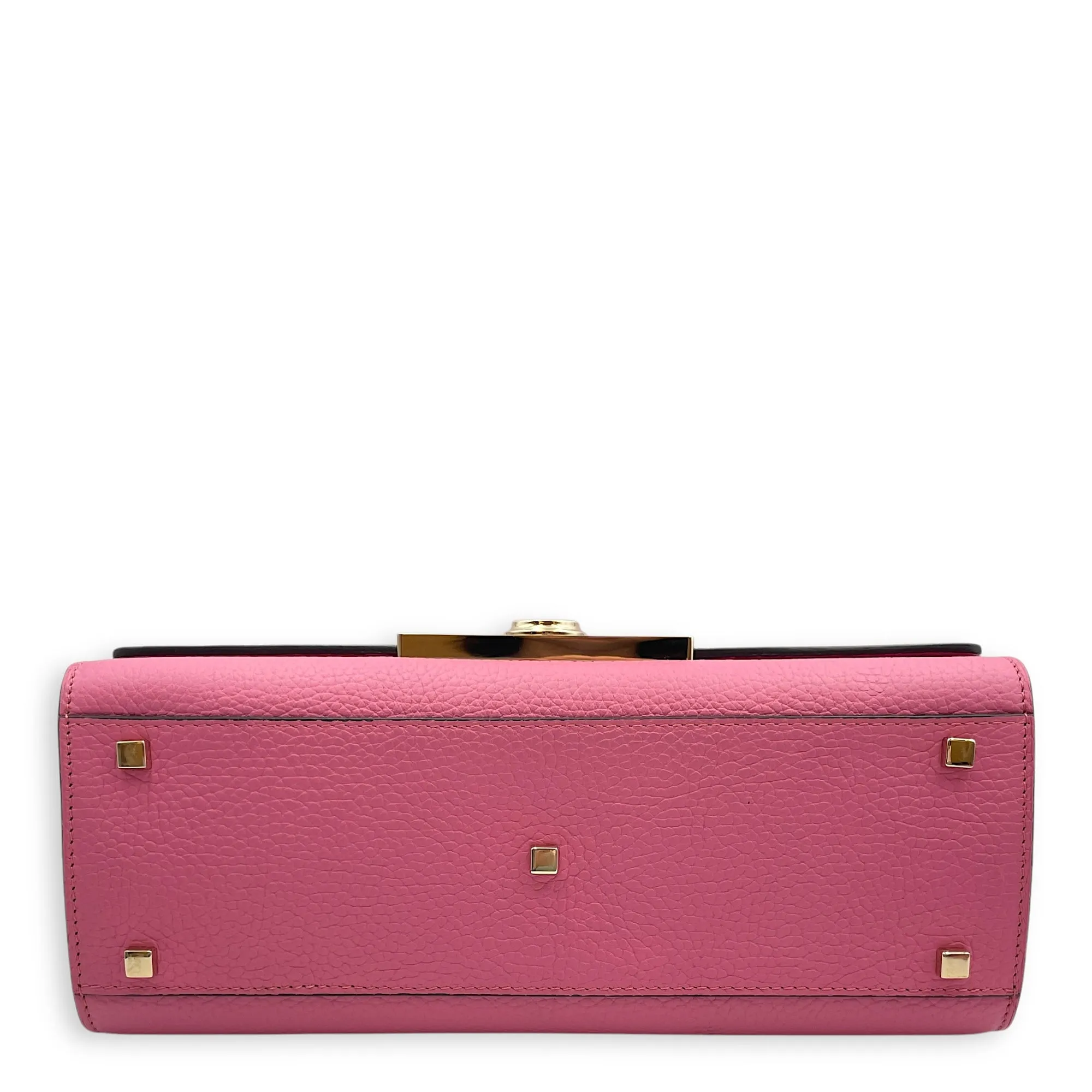 Rejane PM Pink Crossbody Bag in Calfskin, Gold hardware