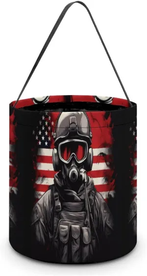 Remember Everyone Deployed Military R.E.D Funny Easter Eggs Baskets with Handle Bucket Tote Storage Bags for Party Gifts