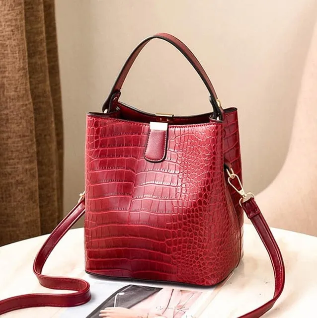 Retro Alligator Bucket Bags Women